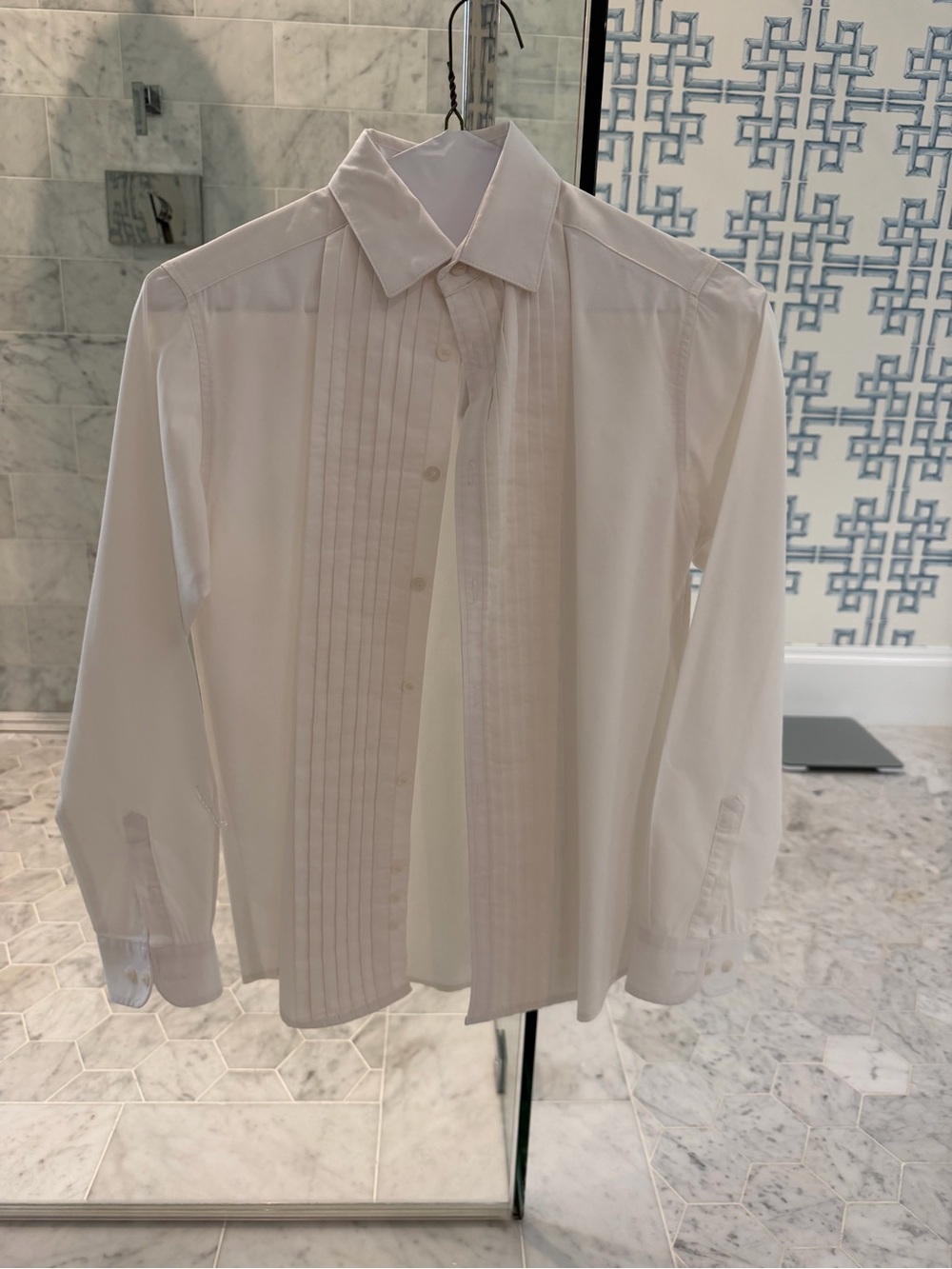 Van Heusen White Pleated Dress/tux Shirt